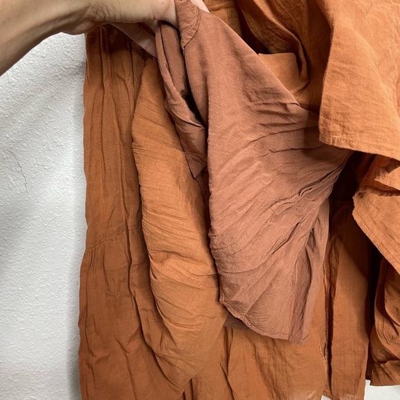 Jenni Kayne Seersucker Summer Dress In Rust XS - Picture 7 of 8